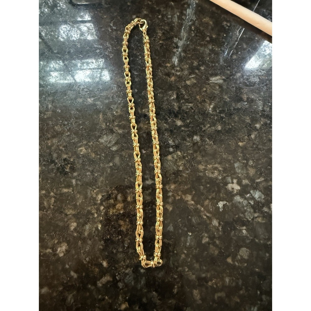Vintage Fancy Rollo Link Chain 18" Gold Colored Heavy